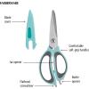 imageFarberware 4in1 Kitchen Shears 2Piece Aqua and GrayAqua and Gray