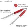 imageFarberware Barbeque Stainless Steel Tongs with Scalloped Edge 1575 Inch RedScalloped Edge