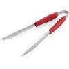 imageFarberware Barbeque Stainless Steel Tongs with Scalloped Edge 1575 Inch RedScalloped Edge