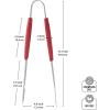 imageFarberware Barbeque Stainless Steel Tongs with Scalloped Edge 1575 Inch RedScalloped Edge