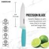 imageFarberware Ceramic 5 Inch Santoku Knife with CustomFit Blade Cover RazorSharp Kitchen Knife with Ergonomic SoftGrip Handle DishwasherSafe 5inch AquaAqua