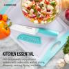 imageFarberware Ceramic 5 Inch Santoku Knife with CustomFit Blade Cover RazorSharp Kitchen Knife with Ergonomic SoftGrip Handle DishwasherSafe 5inch AquaAqua