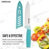 imageFarberware Ceramic 5 Inch Santoku Knife with CustomFit Blade Cover RazorSharp Kitchen Knife with Ergonomic SoftGrip Handle DishwasherSafe 5inch AquaAqua
