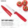 imageFarberware Ceramic 5 Inch Santoku Knife with CustomFit Blade Cover RazorSharp Kitchen Knife with Ergonomic SoftGrip Handle DishwasherSafe 5inch AquaRed