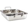 imageFarberware Classic Traditions Stainless Steel RoasterRoasting Pan with Rack 17 Inch x 1225 Inch