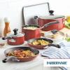 imageFarberware Cookstart DiamondMax Nonstick Frying PanSkillet Dishwasher Safe 12 Inch  AquaRed