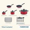 imageFarberware Cookstart DiamondMax Nonstick Frying PanSkillet Dishwasher Safe 12 Inch  AquaRed