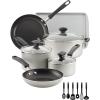 imageFarberware Cookstart DiamondMax Nonstick Frying PanSkillet Dishwasher Safe 12 Inch  AquaSilver