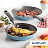 imageFarberware Cookstart DiamondMax Nonstick Frying PansSkillet Set Dishwasher Safe 825 Inch and 10 Inch AquaAqua