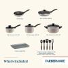 imageFarberware Dishwasher Safe Nonstick 15Piece Cookware Set AquaChampagne