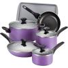 imageFarberware Dishwasher Safe Nonstick 15Piece Cookware Set AquaPurple