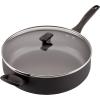 imageFarberware Dishwasher Safe Nonstick Jumbo CookerSaute Pan with Helper Handle  6 Quart BlackBlack