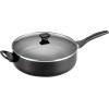imageFarberware Dishwasher Safe Nonstick Jumbo CookerSaute Pan with Helper Handle  6 Quart BlackBlack