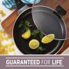 imageFarberware Dishwasher Safe Nonstick Jumbo CookerSaute Pan with Helper Handle  6 Quart BlackChampagne