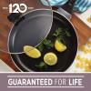 imageFarberware Dishwasher Safe Nonstick Jumbo CookerSaute Pan with Helper Handle  6 Quart BlackRed