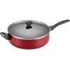imageFarberware Dishwasher Safe Nonstick Jumbo CookerSaute Pan with Helper Handle  6 Quart BlackRed