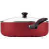 imageFarberware Dishwasher Safe Nonstick Jumbo CookerSaute Pan with Helper Handle  6 Quart BlackRed