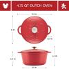 imageFarberware Disney Bon Voyage PreSeasoned Cast Iron Dutch OvenCasserole Pan with Lid Suitable for All Stovetops Including Induction 475 Quart BlueRed
