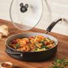 imageFarberware Disney Monochrome Ceramic Cookware Nonstick Saute Pan with Lid and Helper Handle Dishwasher Safe 45 Quart  BlackSaute Pan 45 Quart