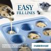 imageFarberware Easy Solutions Nonstick Bakeware MuffinCupcake Baking Pan 12cup with fill lines  BlueBlue