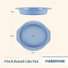 imageFarberware Easy Solutions Nonstick Bakeware Square CakeCookie Pan 9 Inch with Portion Marks  BlueCake Pan 9  Round
