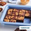 imageFarberware Easy Solutions Nonstick Bakeware Square CakeCookie Pan 9 Inch with Portion Marks  BlueCake Pan 9  Square