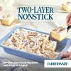 imageFarberware Easy Solutions Nonstick Bakeware Square CakeCookie Pan 9 Inch with Portion Marks  BlueCake Pan 9 x 13