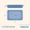 imageFarberware Easy Solutions Nonstick Bakeware Square CakeCookie Pan 9 Inch with Portion Marks  BlueCake Pan 9 x 13