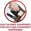 imageFarberware Edgekeeper 16Piece Stainless Steel Knife Block Set with Built in Knife Sharpener High CarbonStainless Steel Kitchen Knives RazorSharp Knife Set BlackBlack