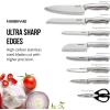 imageFarberware Edgekeeper 16Piece Stainless Steel Knife Block Set with Built in Knife Sharpener High CarbonStainless Steel Kitchen Knives RazorSharp Knife Set BlackBlack