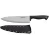 imageFarberware Edgekeeper 8Inch Slicing Knife with SelfSharpening Blade Cover High CarbonStainless Steel Kitchen Knife with Ergonomic Handle RazorSharp Knife BlackBlackGray