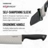 imageFarberware Edgekeeper 8Inch Slicing Knife with SelfSharpening Blade Cover High CarbonStainless Steel Kitchen Knife with Ergonomic Handle RazorSharp Knife BlackBlackGray