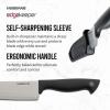 imageFarberware Edgekeeper 8Inch Slicing Knife with SelfSharpening Blade Cover High CarbonStainless Steel Kitchen Knife with Ergonomic Handle RazorSharp Knife BlackBlackGray