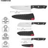 imageFarberware Edgekeeper SelfSharpening Triple Riveted Santoku Knife Set 4Piece BlackChef Knife Set