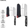 imageFarberware Edgekeeper SelfSharpening Triple Riveted Santoku Knife Set 4Piece BlackSantoku Knife Set