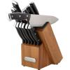 imageFarberware Edgekeeper Triple Riveted Knife Block Set with Built in Sharpener 14Piece WhiteBlack
