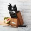 imageFarberware Edgekeeper Triple Riveted Knife Block Set with Built in Sharpener 14Piece WhiteBlack