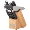 imageFarberware Edgekeeper Triple Riveted Knife Block Set with Built in Sharpener 14Piece WhiteBlack