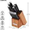 imageFarberware Edgekeeper Triple Riveted Knife Block Set with Built in Sharpener 14Piece WhiteBlack