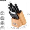 imageFarberware Edgekeeper Triple Riveted Knife Block Set with Built in Sharpener 14Piece WhiteBlack
