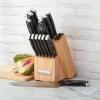 imageFarberware Edgekeeper Triple Riveted Knife Block Set with Built in Sharpener 14Piece WhiteBlack