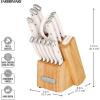 imageFarberware Edgekeeper Triple Riveted Knife Block Set with Built in Sharpener 14Piece WhiteWhite