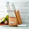 imageFarberware Edgekeeper Triple Riveted Knife Block Set with Built in Sharpener 14Piece WhiteWhite