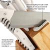 imageFarberware Edgekeeper Triple Riveted Knife Block Set with Built in Sharpener 14Piece WhiteWhite