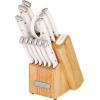 imageFarberware Edgekeeper Triple Riveted Knife Block Set with Built in Sharpener 14Piece WhiteWhite