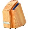 imageFarberware Edgekeeper Triple Riveted Slim Acacia Knife Block Set with Built in Sharpener 14Piece WhiteNavy