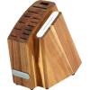 imageFarberware Edgekeeper Triple Riveted Slim Acacia Knife Block Set with Built in Sharpener 14Piece WhiteWhite