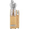imageFarberware Edgekeeper Triple Riveted Slim Acacia Knife Block Set with Built in Sharpener 14Piece WhiteWhite