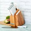 imageFarberware Edgekeeper Triple Riveted Slim Acacia Knife Block Set with Built in Sharpener 14Piece WhiteWhite