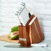imageFarberware Edgekeeper Triple Riveted Slim Acacia Knife Block Set with Built in Sharpener 14Piece WhiteWhite